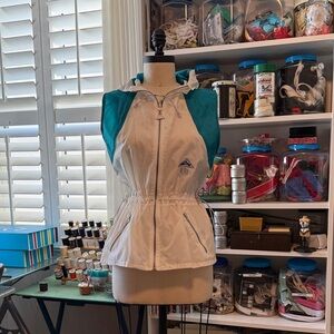 Actra Teal and White Hooded Vest